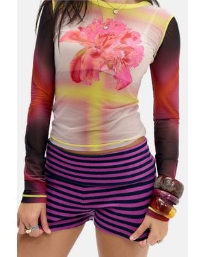 Urban Outfitters Uo Faye Foldover Mini Shorts - Purple