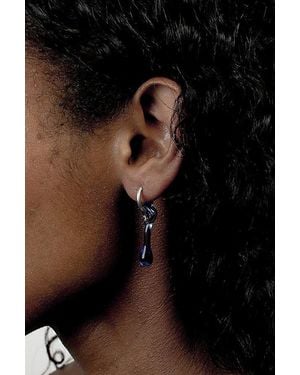 rain and rivers Handmade Mini Glass Earrings - Black