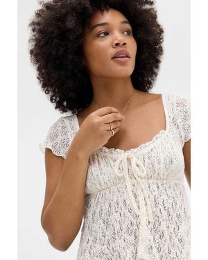 Kimchi Blue Piper Cap Sleeve Blouse - White