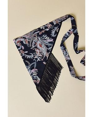 Urban Outfitters Fringe Trim Triangle Scarf - Black