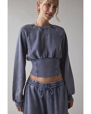 Out From Under Day-To-Day Fleece Cropped Pullover Top - Blue