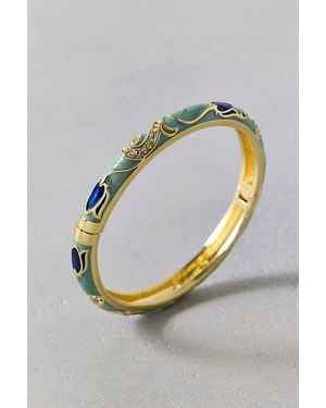 Urban Outfitters Floral Enamelled Bangle Bracelet - Grey