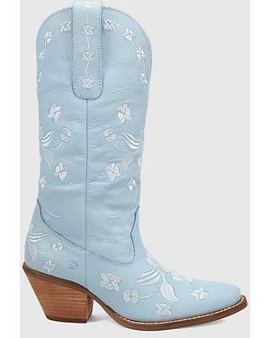 Dingo Love Bug Leather Cowboy Boot - Blue