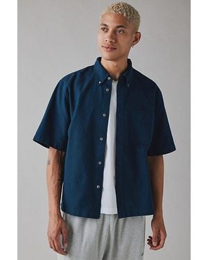 Urban Outfitters Uo Relaxed Fit Oxford Shirt Top - Blue