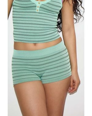 Out From Under Andi Stripe Seamless Micro Shorts - Green