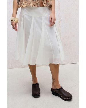 Urban Outfitters Uo Olga Voile Midi Skirt - White