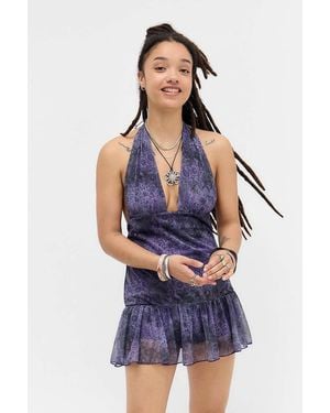 Silence + Noise Silence + Noise Strobe Halterneck Skort Dress - Blue
