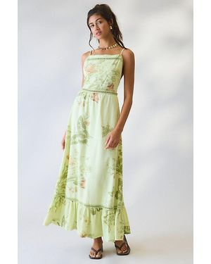Kimchi Blue The Garden Lace Trim Cotton Maxi Dress - Green