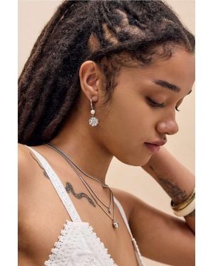 Silence + Noise Silence + Noise Round Etched Pearl Earrings - Black