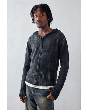 Jaded London Relic Knit Hoodie - Blue