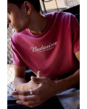 Urban Outfitters Uo Red Budweiser Logo T-shirt
