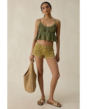 BDG Sunkissed Cargo Low-Rise Micro Shorts - Natural