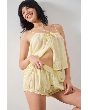 Out From Under Sheer Voile Bloomer Shorts - Yellow