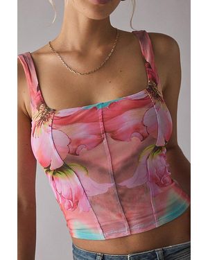 AFRM Court Mesh Corset Top - Pink