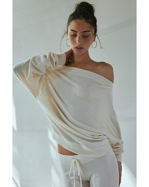 Out From Under Clarity Cozy Knit Off-The-Shoulder Top - Gray