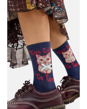 Out From Under Too Cute To Care Socks - Blue