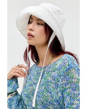 Urban Outfitters Uo Broderie Sun Hat - Blue