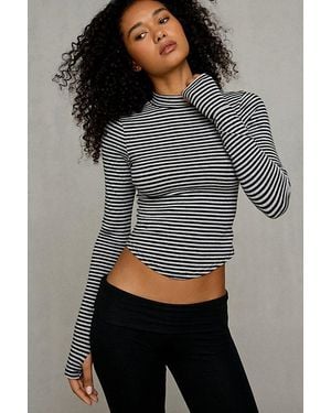 Out From Under Bec Mockneck Long Sleeve Tee - Grey