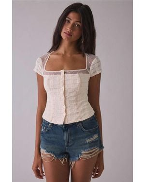 Urban Outfitters Uo Lights Out Blouse - White