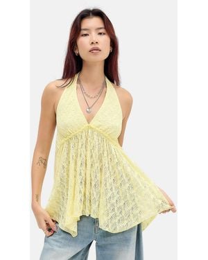 Kimchi Blue Piper Halter Top - Yellow