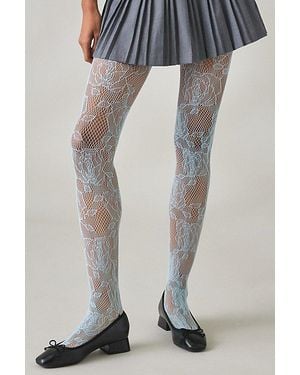 Urban Outfitters Ophelia Lace Fishnet Tights - Black