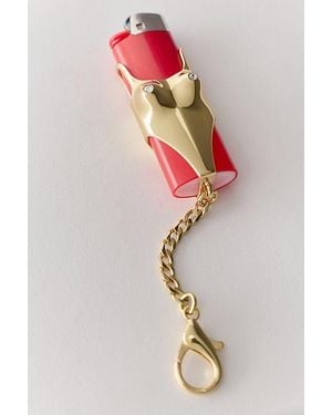 Edie Parker One-Piece Swimsuit Lighter Holder Keychain - Pink