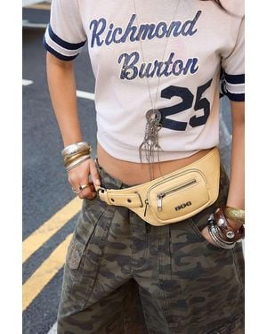 BDG Pocket Faux Leather Belt Bag - Grey
