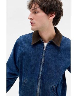 BDG Mini Denim Harrington Jacket - Blue