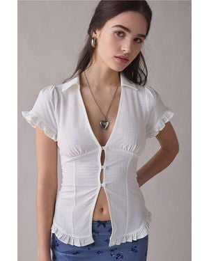 Kimchi Blue Rebecca Button-down Blouse - White