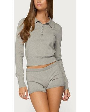 Edikted Edele Knit Micro Shorts - Grey