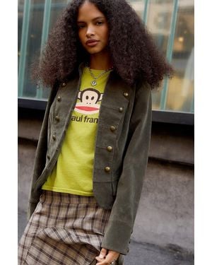 Urban Outfitters Uo Cate Suede Band Jacket - Green