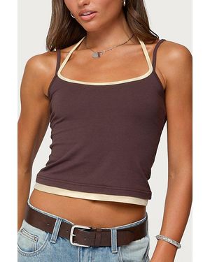 Edikted Roya Layered Halter Tank Top - Purple