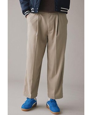 Standard Cloth Jason Cropped Pleated Trouser Pant - Grey