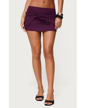 Edikted Maggi Knotted Mesh Mini Skirt - Purple
