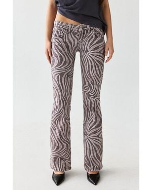 BDG Miko Printed Low-Rise Flare Jeans - Multicolor