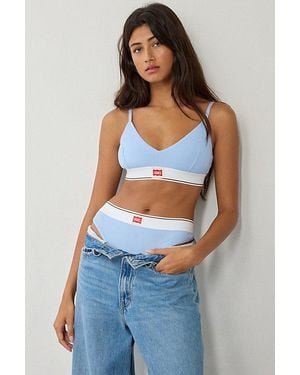 Hanes Uo Exclusive Jersey Knit Triangle Bralette Top - Blue