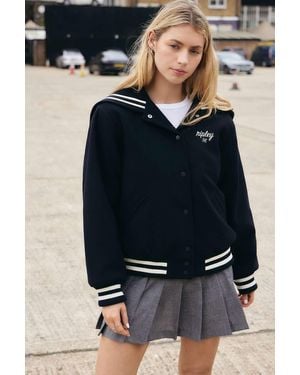 Urban Outfitters Uo Sailor Varsity Jacket - Blue