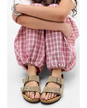 Birkenstock Arizona Taupe Suede Sandals - Pink
