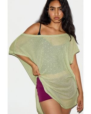 Out From Under Aruba Off-shoulder T-shirt S/m At Urban Outfitters - Green