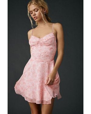 Urban Outfitters Uo Over The Horizon Chiffon Fit-And-Flare Mini Dress - Black