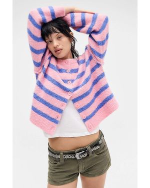 Urban Outfitters Uo Marli Crew Neck Cardigan Xl At - Pink