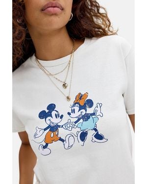 Urban Outfitters Uo Micky Mouse Relaxed Graphic Tee - White
