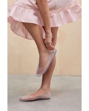 Juju Clear Billie Ballet Shoes Uk 7 At Urban Outfitters - Pink