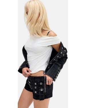 Minga Black Hilda Low-rise Denim Shorts