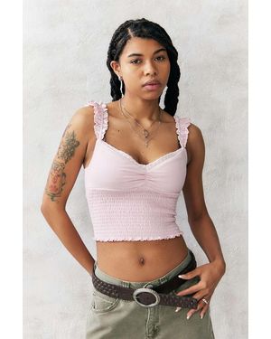 Urban Outfitters Uo Sydney Shirred Top - Pink