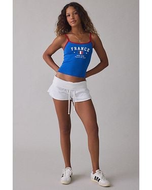 Guess Flag Graphic Crop Tank Top - Blue