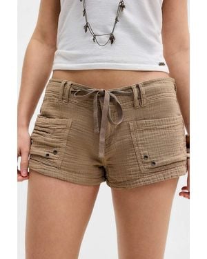 BDG Hellie Crinkle Mini Shorts - Green