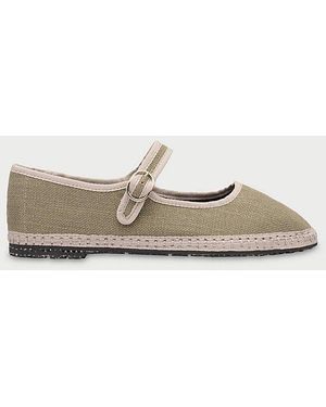 Flabelus Linen Mary Jane Flat - Multicolor