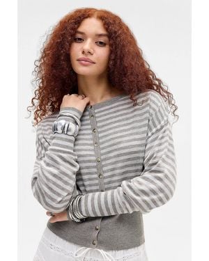 Urban Outfitters Uo Daley Batwing Cardigan At - Grey