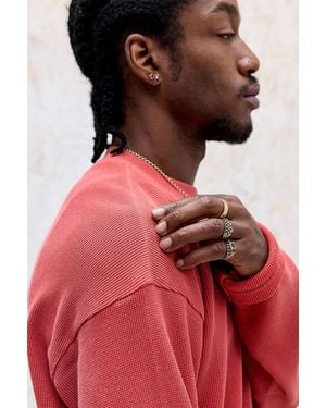 BDG Waffle Long Sleeve T-shirt - Red